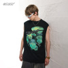 American retro loose round neck print sports vest 60
