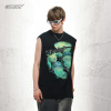 American retro loose round neck print sports vest 60