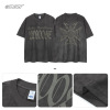 Gray T-shirt Men's Personality Cross Loose Solid Color Short Sleeves 61