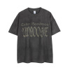 Gray T-shirt Men's Personality Cross Loose Solid Color Short Sleeves 61