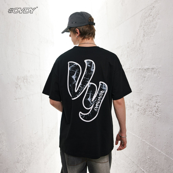 Men's double yarn high weight loose round neck american style 58
