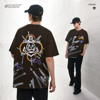 Men's short sleeve graffiti style printed t-shirt 68