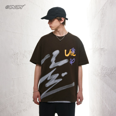 Men's short sleeve graffiti style printed t-shirt 68