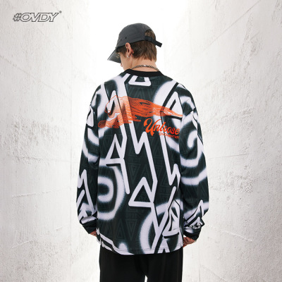 New long-sleeved American retro loose long t-shirt 63