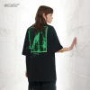 Retro splash ink style print oversize round neck t 67