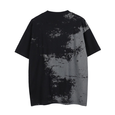 Short Sleeve Gradient Tie Dye Lettering Loose T-Shirt 65