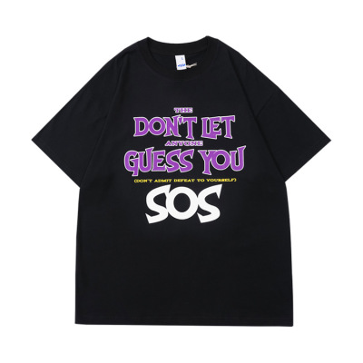 Short Sleeved Retro Fun Character Letter Graffiti 59