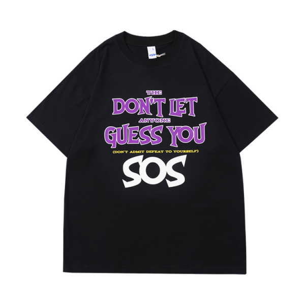 Short Sleeved Retro Fun Character Letter Graffiti 59