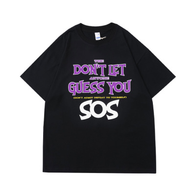 Short Sleeved Retro Fun Character Letter Graffiti 59