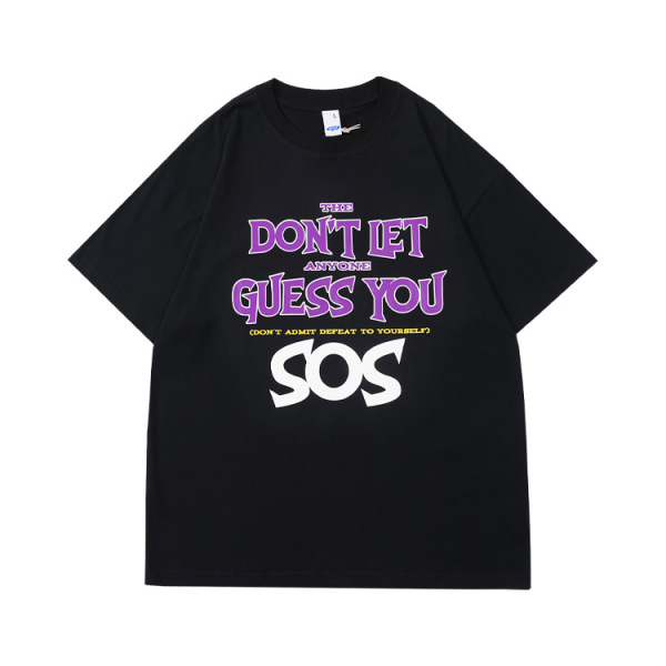 Short Sleeved Retro Fun Character Letter Graffiti 59