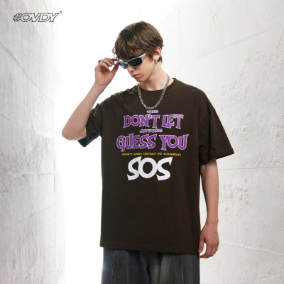 Short Sleeved Retro Fun Character Letter Graffiti 59