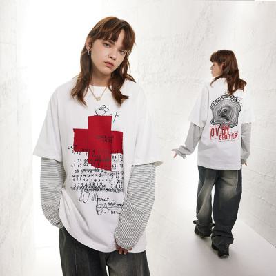 Big print round neck design oversize t-shirt 33
