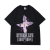 Cross half-sleeved dark tie lazy high street loose round neck T 31