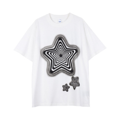 Five-pointed star print short-sleeved high street simple and loose 54