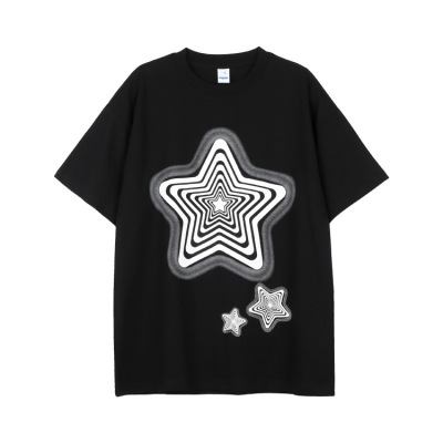 Five-pointed star print short-sleeved high street simple and loose 54