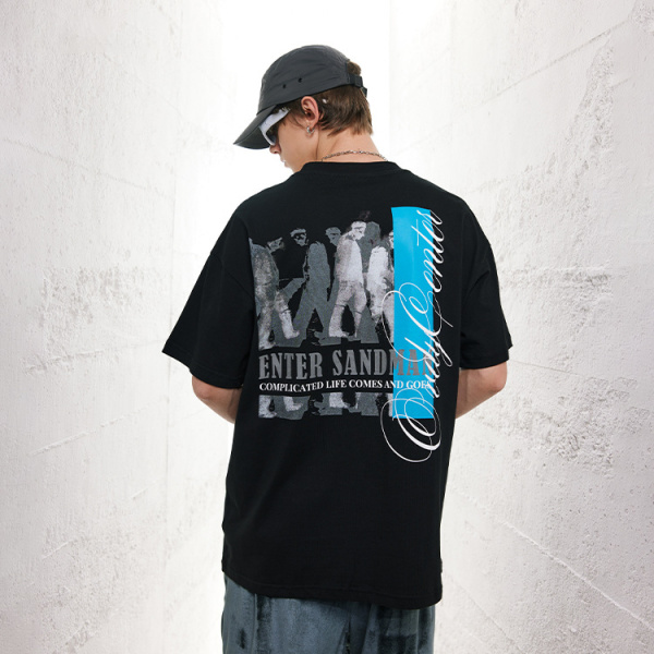 Half-sleeved street ins style letter printing loose fit 70