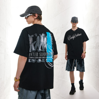 Half-sleeved street ins style letter printing loose fit 70
