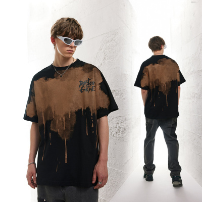 Hand-painted ink-splashed trendy loose half-sleeves 1 