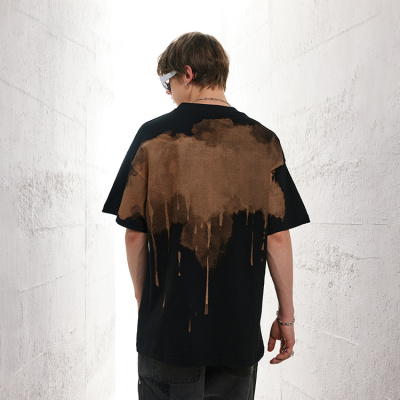 Hand-painted ink-splashed trendy loose half-sleeves 1 