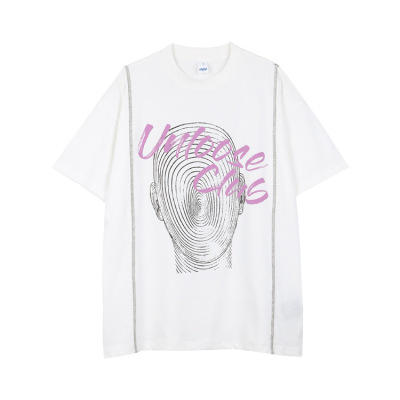 High-weight Ha Suo line American style ins trendy T-shirt 18