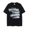 Loose round neck oversize solid color printed t-shirt 74