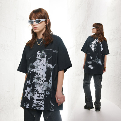 Men's dark simple bottoming t-shirt 42
