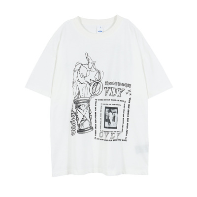 New T-shirt European and American high street dark simple loose short sleeves 11