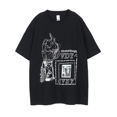 New T-shirt European and American high street dark simple loose short sleeves 11