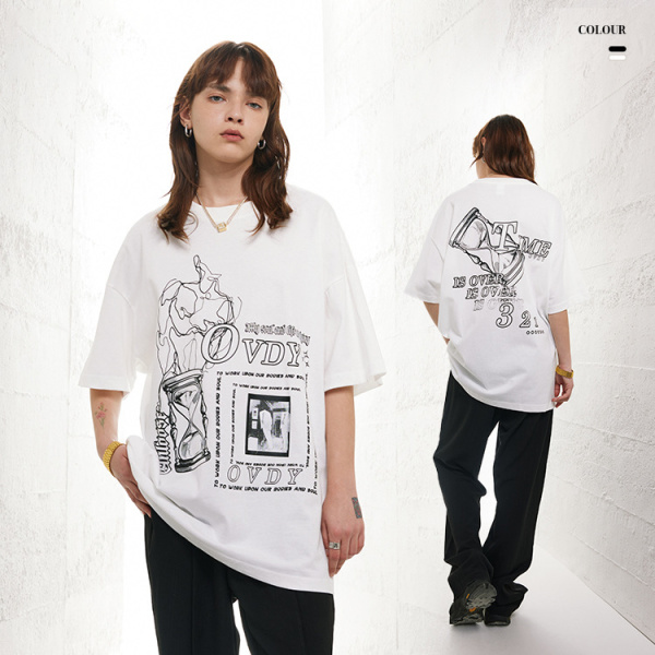 New T-shirt European and American high street dark simple loose short sleeves 11