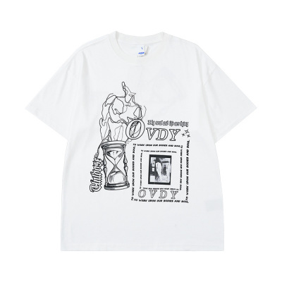 New T-shirt European and American high street dark simple loose short sleeves 11