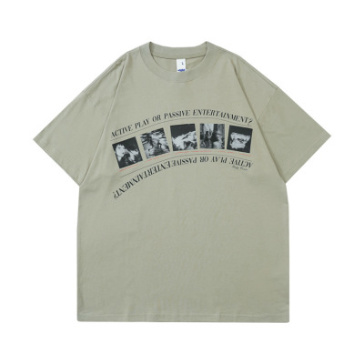 New trendy brand T-shirt hip-hop version round neck ins short sleeves 23