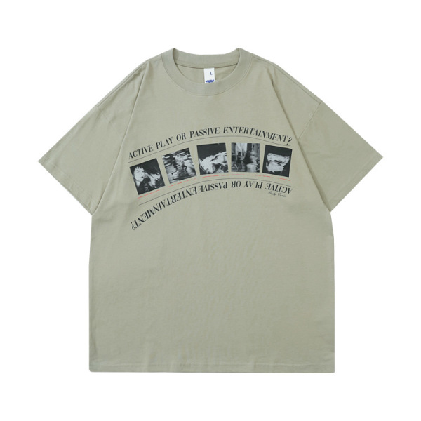 New trendy brand T-shirt hip-hop version round neck ins short sleeves 23