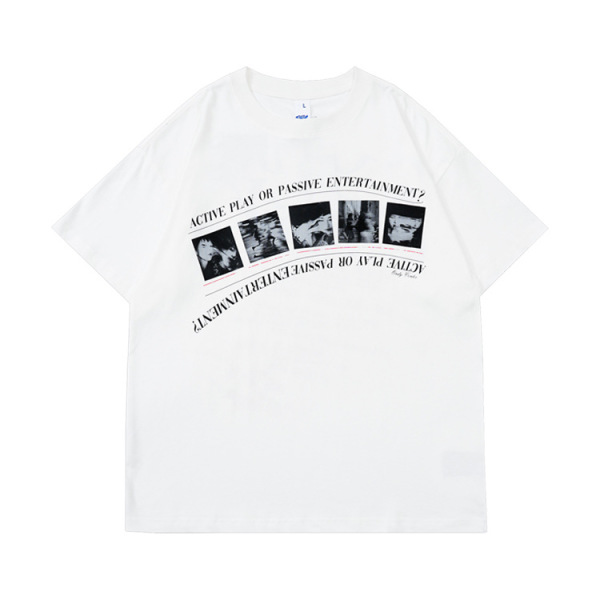 New trendy brand T-shirt hip-hop version round neck ins short sleeves 23