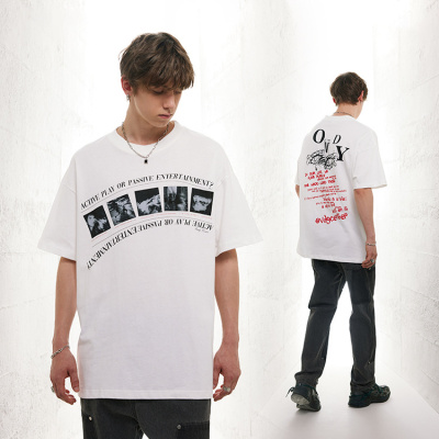 New trendy brand T-shirt hip-hop version round neck ins short sleeves 23