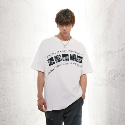 New trendy brand T-shirt hip-hop version round neck ins short sleeves 23