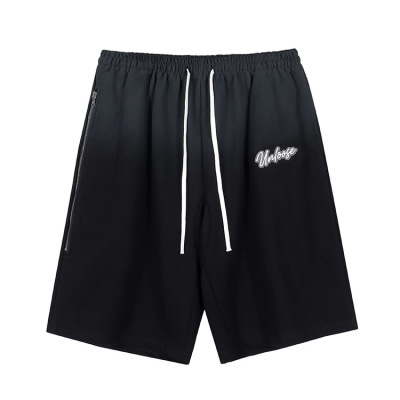 Retro cropped trousers gradient towel embroidery craft sports shorts 76