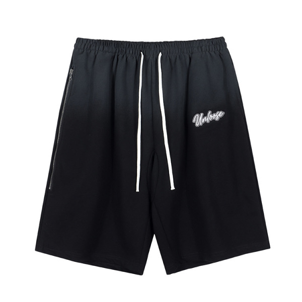 Retro cropped trousers gradient towel embroidery craft sports shorts 76