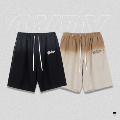 Retro cropped trousers gradient towel embroidery craft sports shorts 76
