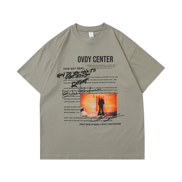 Short-sleeved men's summer American street original solid color T-shirt 5