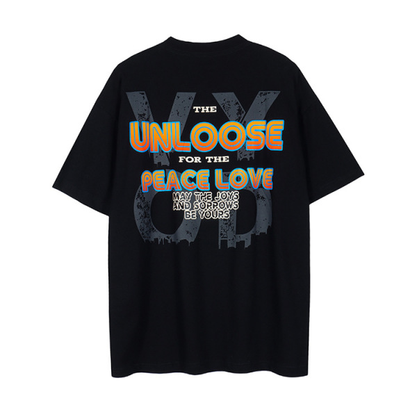 Short-sleeved oversize loose round neck trendy brand t-shirt for men and women 32