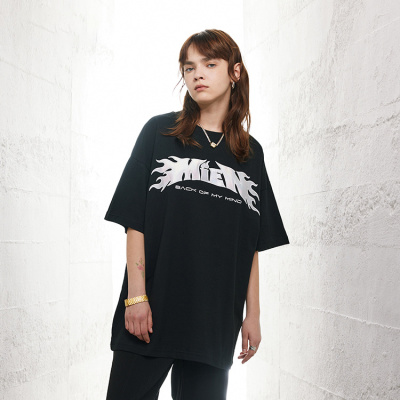 Short-sleeved patch craft pure cotton summer high street tide oversize style 7