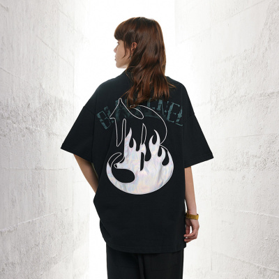 Short-sleeved patch craft pure cotton summer high street tide oversize style 7