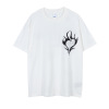 Short-sleeved patch technology high weight loose breathable white t-shirt 71