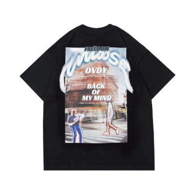Short-sleeved small neckline 230g cotton men's T-shirt 10