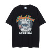 Small neckline t-shirt American street ins style loose big print short sleeves 78
