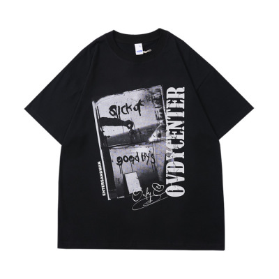 Theme print oversize round neck t-shirt 28
