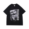 Theme print oversize round neck t-shirt 28