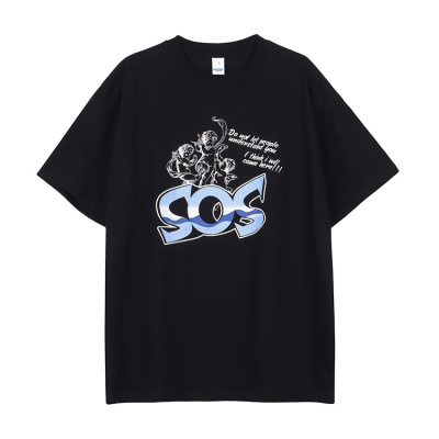 Trendy brand t-shirt men's small neckline short sleeves 49