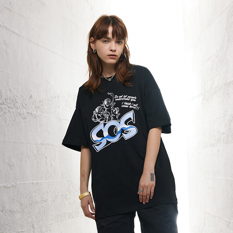 Trendy brand t-shirt men's small neckline short sleeves 49