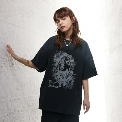 Wind gradient short-sleeved high street ins loose and simple 44